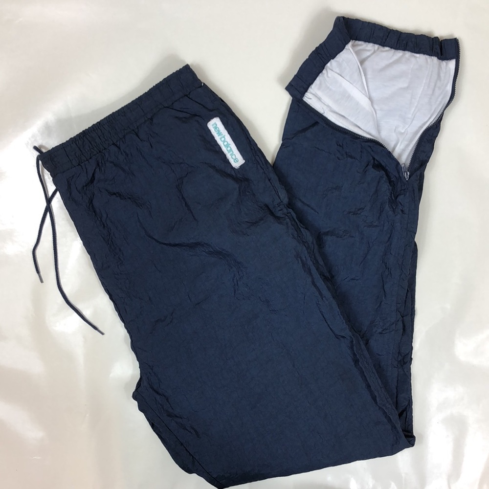 New Balance Blue Lined Track Windbreaker Zip Bottom Pants Vintage RARE FIND 90s